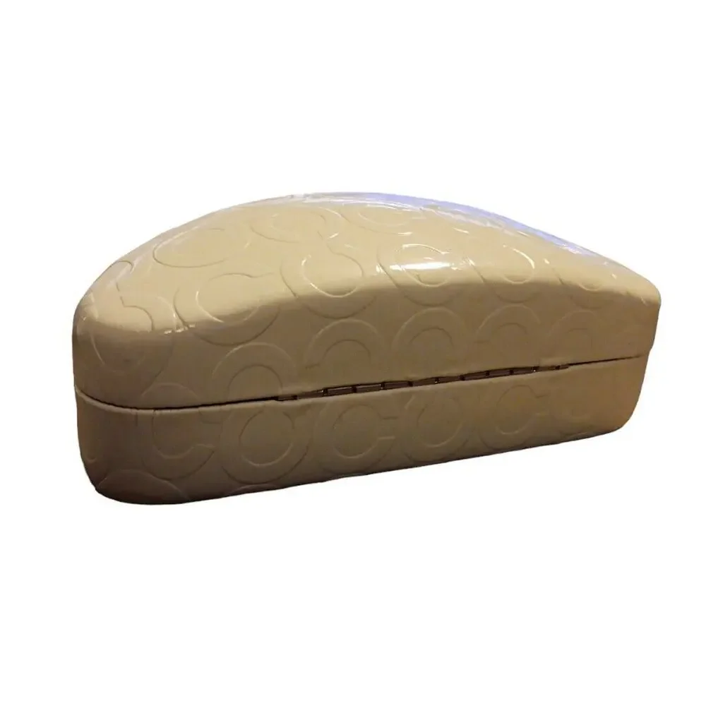 Coach Eyeglasses Sunglasses Case White Hard Clamshell Logo Case Only‎